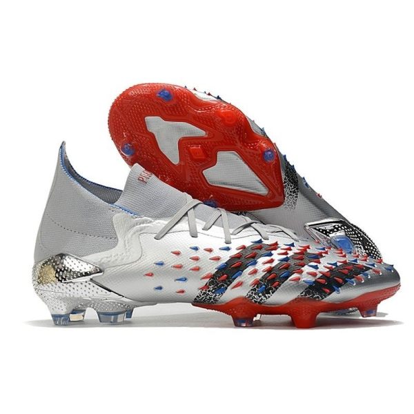 adidas Predator Freak.1 FG Homme Argent Métallique Noir Foncé Equipe Bleu