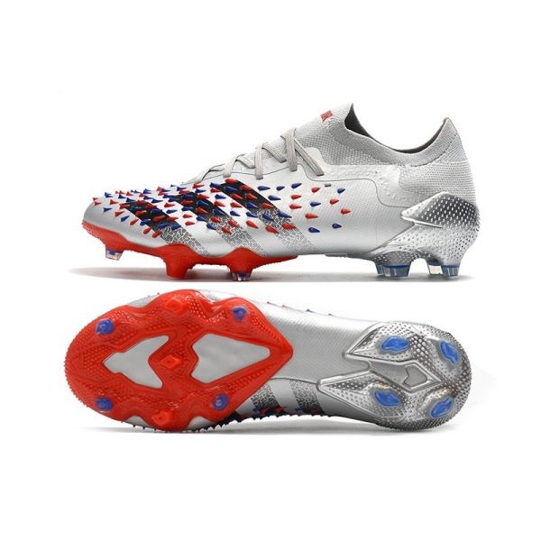 adidas Predator Freak.1 Low Terrain sec Argent Métallique Noir Foncé Equipe Bleu