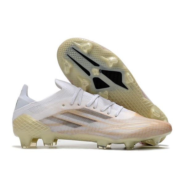 adidas X Speedflow.1 FG Homme Blanc Noir Mélange Or Métallique