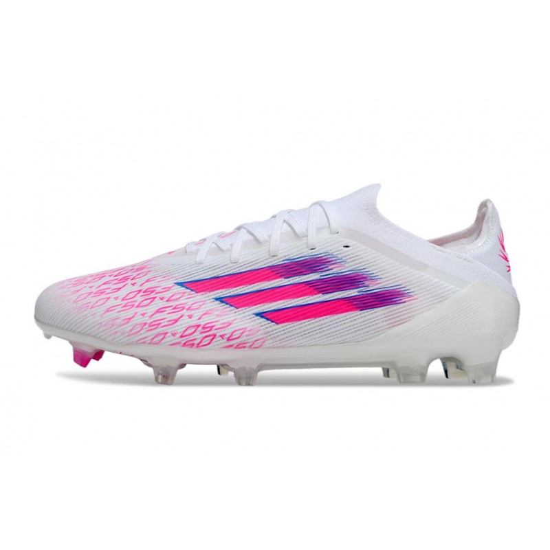 Chaussure Adidas F50 Elite FG Blanc Ftwr Rose Lucide