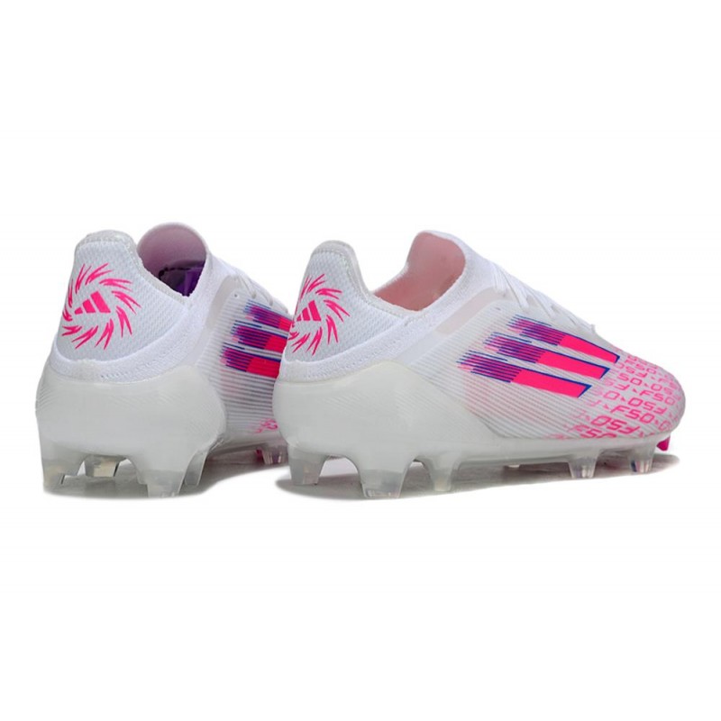 Chaussure Adidas F50 Elite FG Blanc Ftwr Rose Lucide