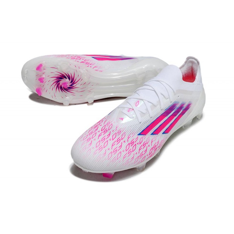 Chaussure Adidas F50 Elite FG Blanc Ftwr Rose Lucide