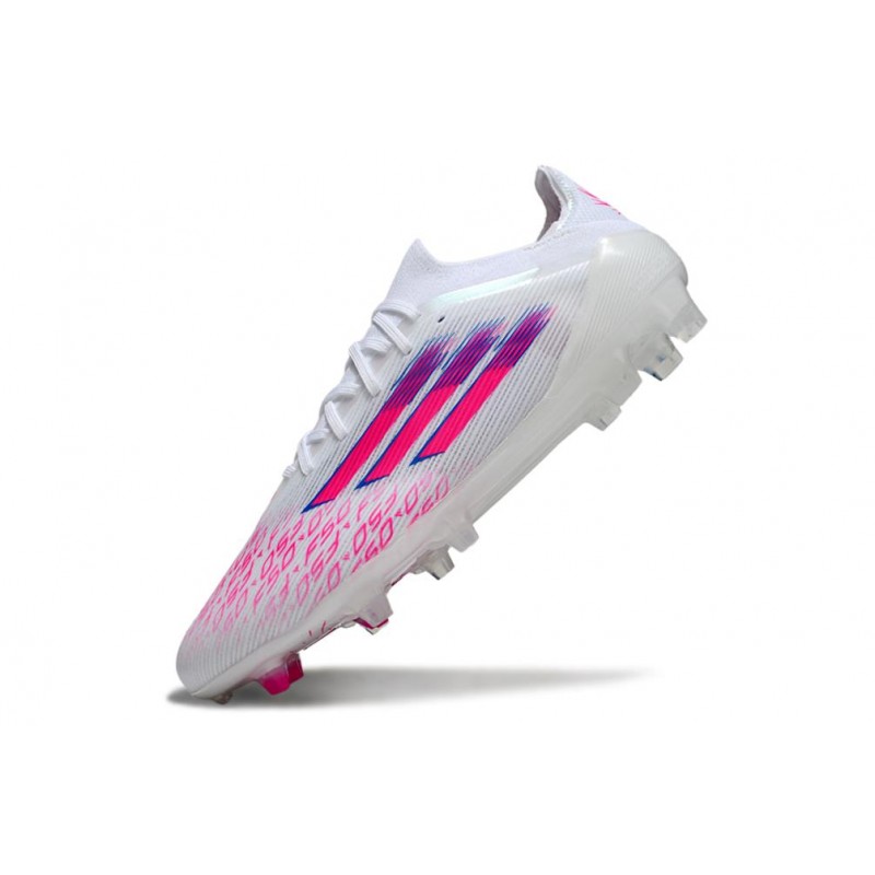 Chaussure Adidas F50 Elite FG Blanc Ftwr Rose Lucide