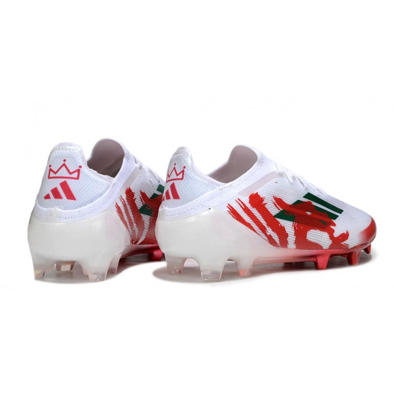 Chaussure Adidas F50 Elite FG Blanc Rouge Vert