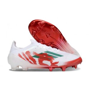 Chaussure Adidas F50 Elite FG Blanc Rouge Vert