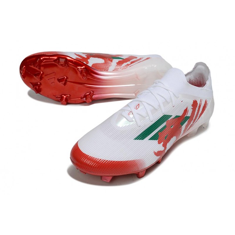 Chaussure Adidas F50 Elite FG Blanc Rouge Vert