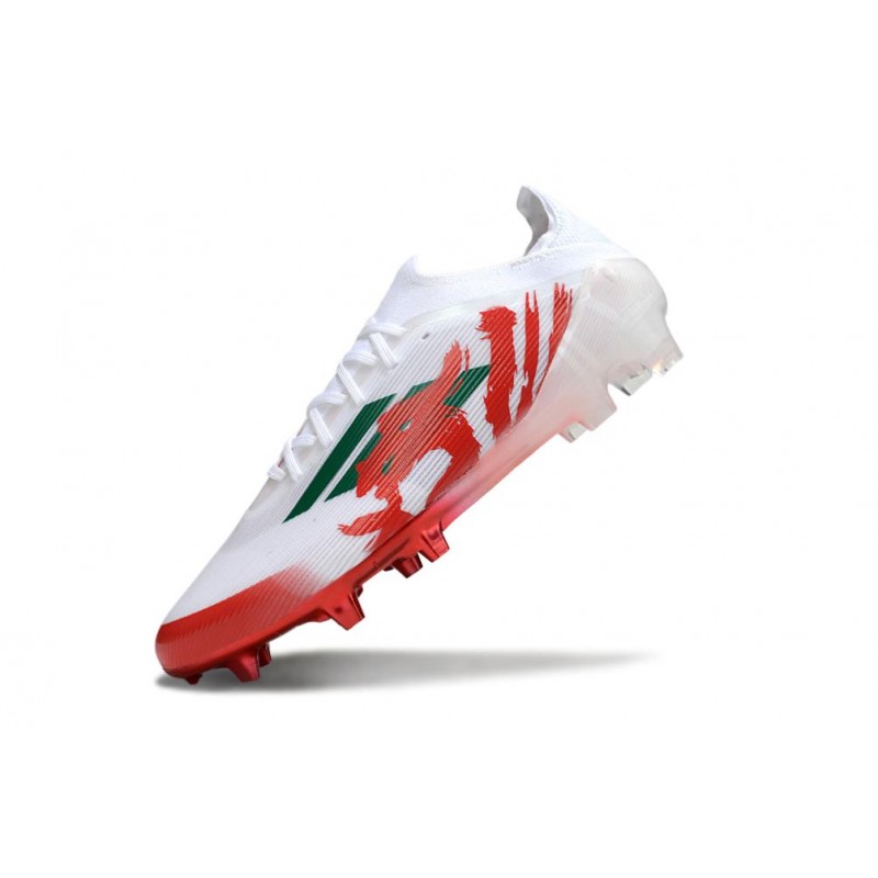 Chaussure Adidas F50 Elite FG Blanc Rouge Vert