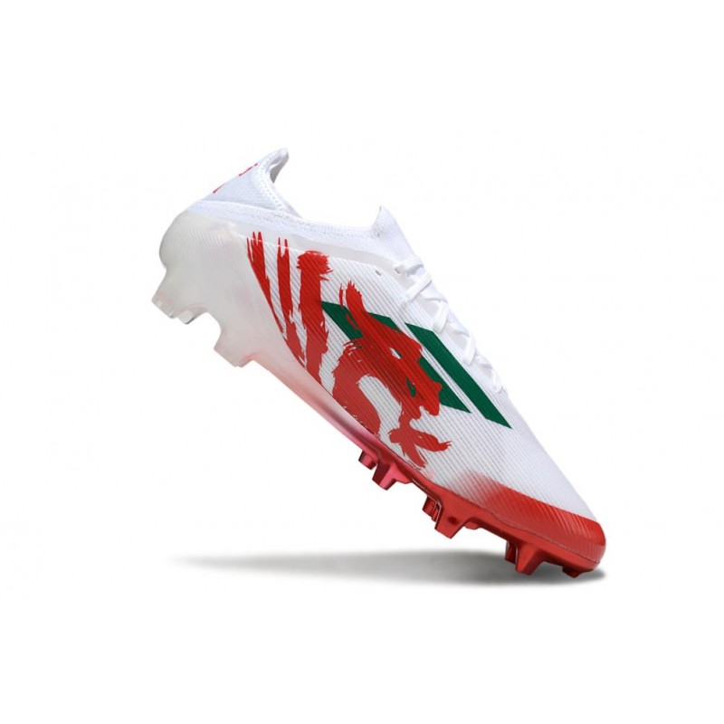 Chaussure Adidas F50 Elite FG Blanc Rouge Vert
