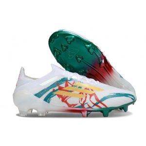 Chaussure Adidas F50 Elite FG Blanc Vert Or