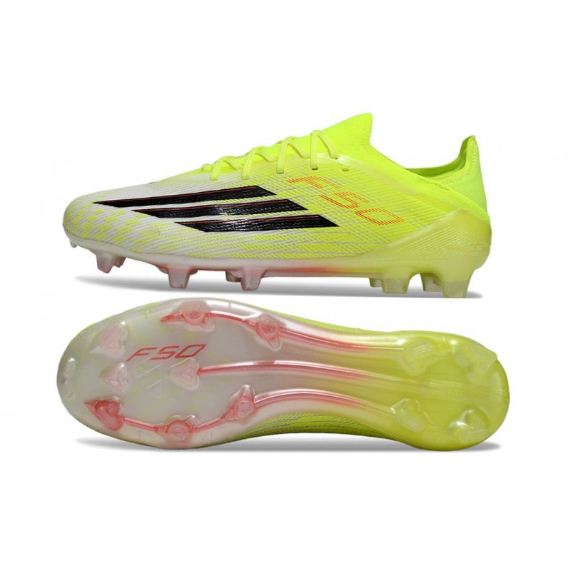 Chaussure Adidas F50 Elite FG Jaune Noir