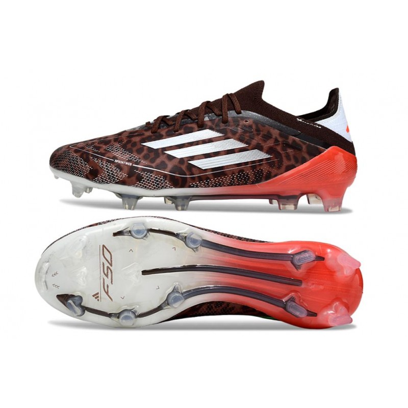 Chaussure Adidas F50 Elite FG Léopard Argent Rouge