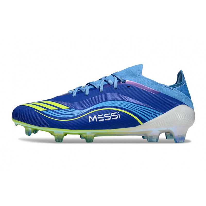 Chaussure Adidas F50 Elite FG X Messi Equipe Bleu Royal Jaune Solaire Bleu Semi Eclatant