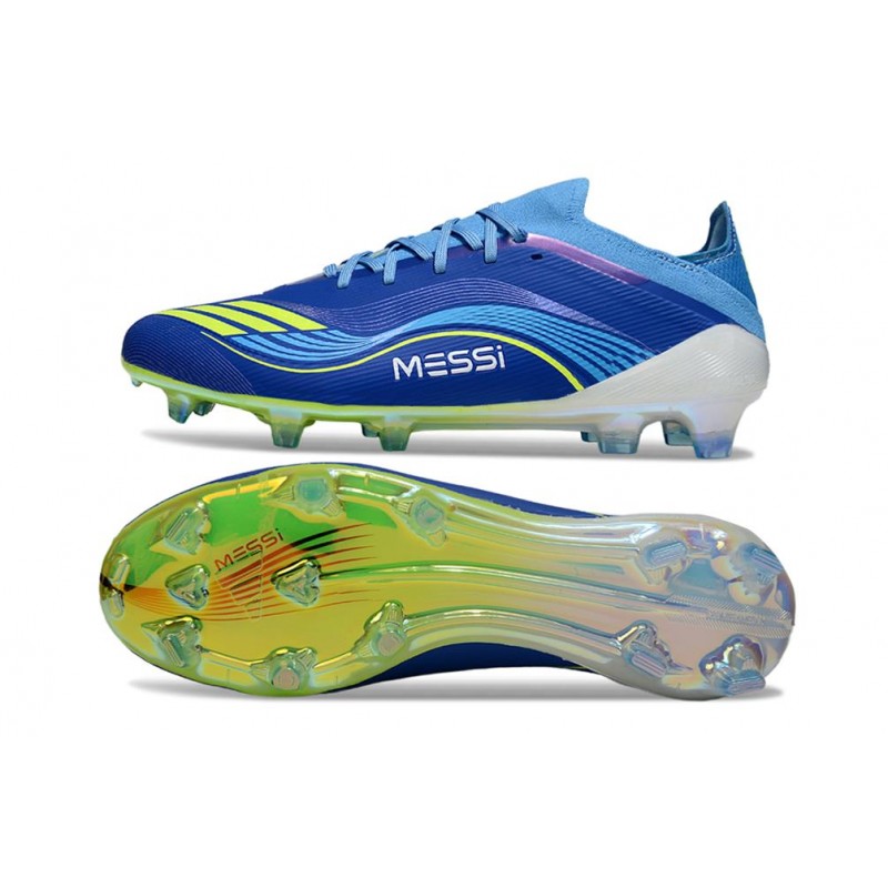 Chaussure Adidas F50 Elite FG X Messi Equipe Bleu Royal Jaune Solaire Bleu Semi Eclatant