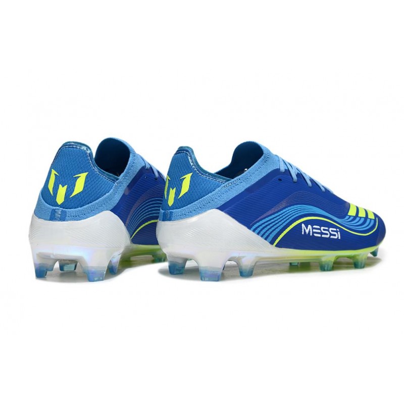 Chaussure Adidas F50 Elite FG X Messi Equipe Bleu Royal Jaune Solaire Bleu Semi Eclatant
