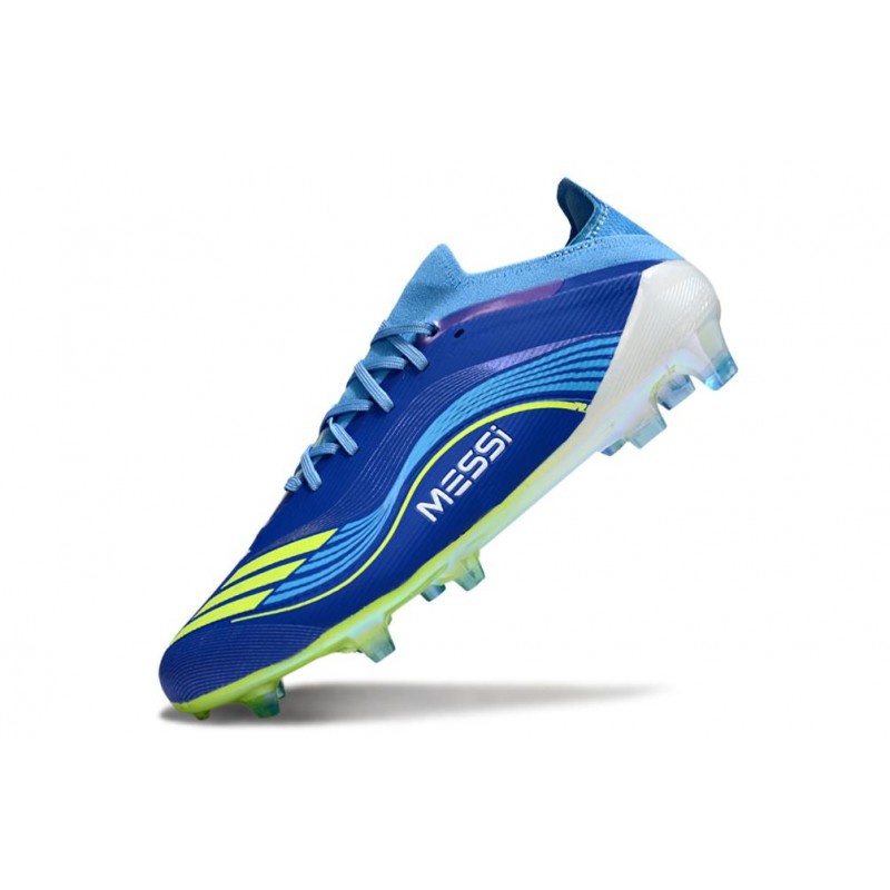 Chaussure Adidas F50 Elite FG X Messi Equipe Bleu Royal Jaune Solaire Bleu Semi Eclatant