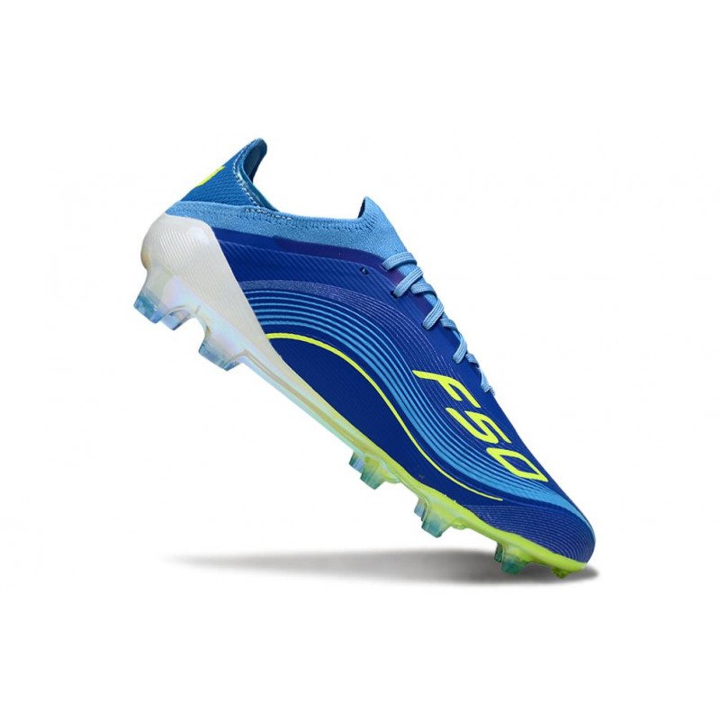 Chaussure Adidas F50 Elite FG X Messi Equipe Bleu Royal Jaune Solaire Bleu Semi Eclatant