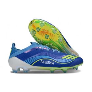 Chaussure Adidas F50 Elite FG X Messi Equipe Bleu Royal Jaune Solaire Bleu Semi Eclatant