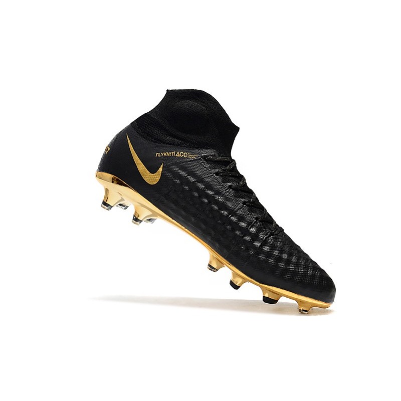 Chaussure de Foot magista Obra II DF FG Crampons Nike Or Noir