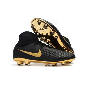 Chaussure de Foot magista Obra II DF FG Crampons Nike Or Noir