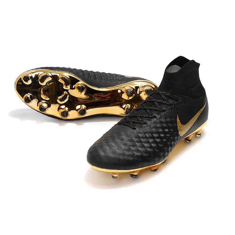 Chaussure de Foot magista Obra II DF FG Crampons Nike Or Noir