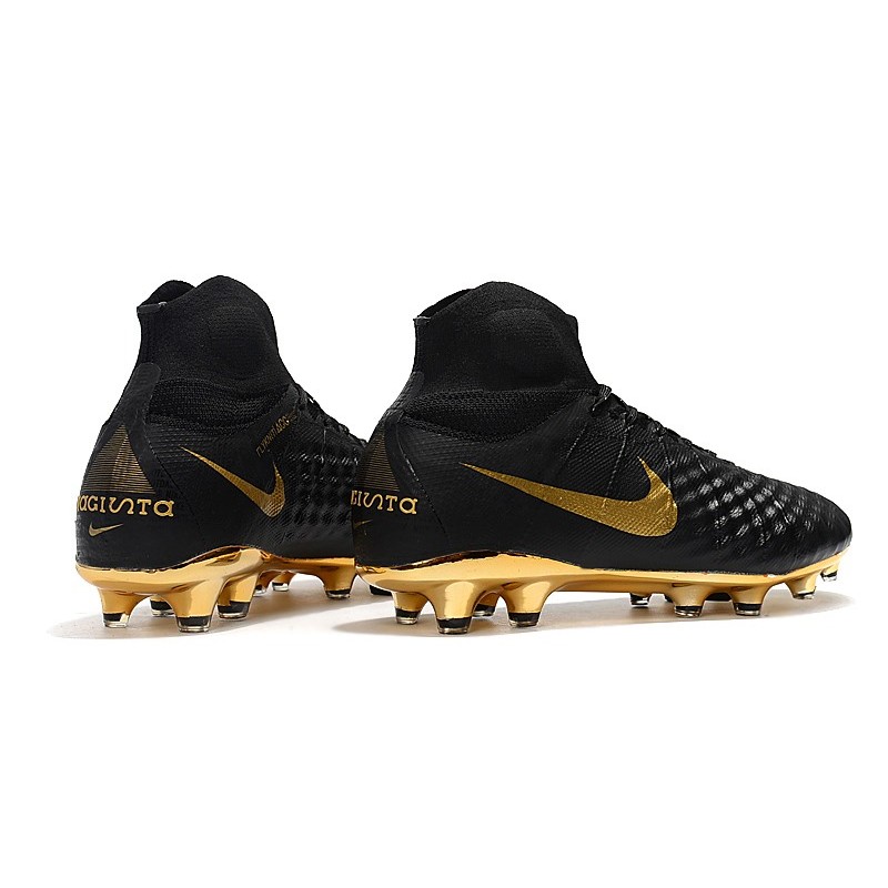 Chaussure de Foot magista Obra II DF FG Crampons Nike Or Noir