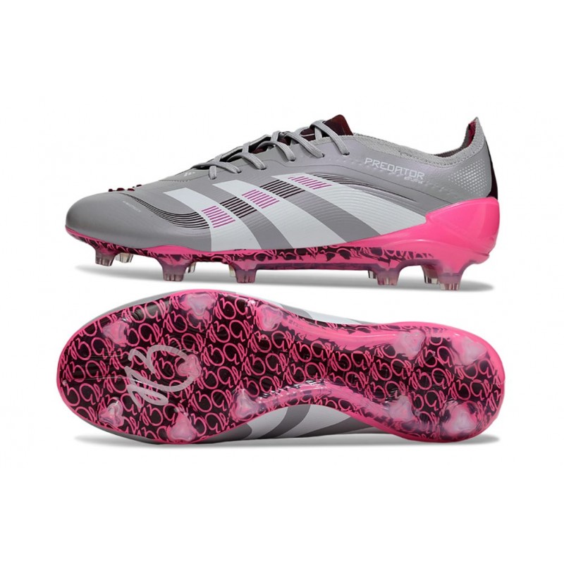 Chaussure de foot adidas Predator Elite FG Gris Blanc Rose