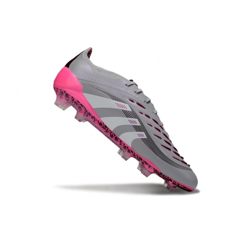 Chaussure de foot adidas Predator Elite FG Gris Blanc Rose
