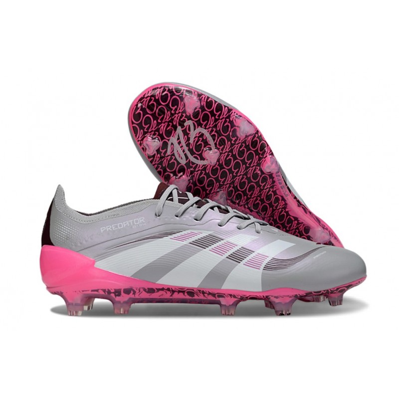 Chaussure de foot adidas Predator Elite FG Gris Blanc Rose