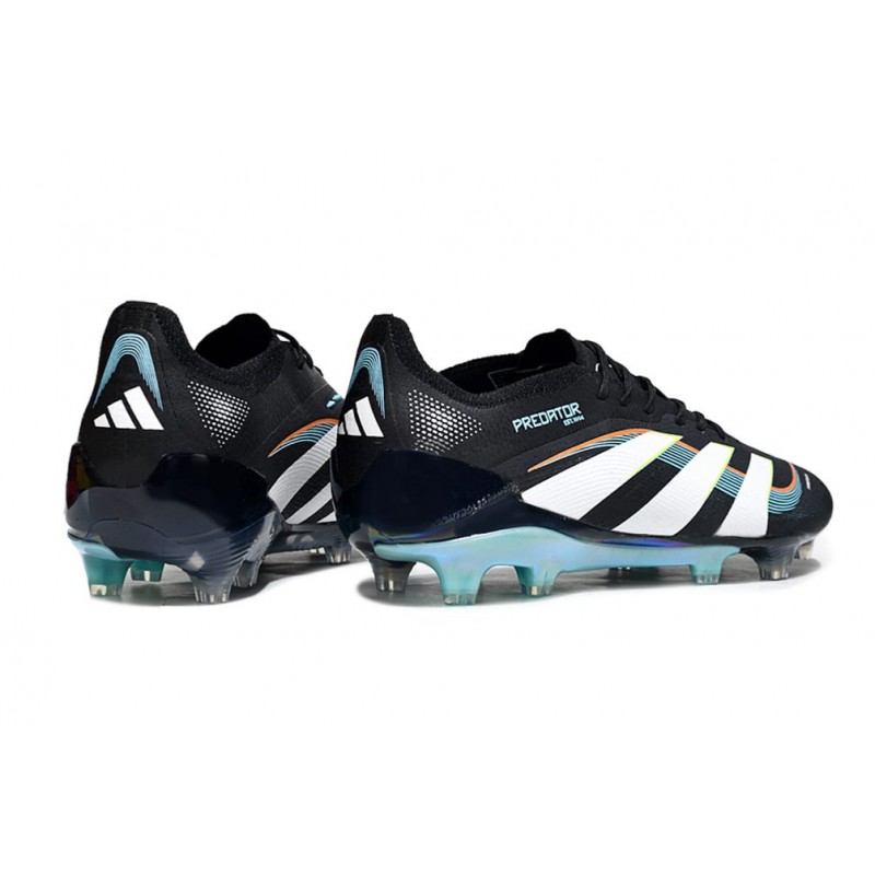 Chaussure de foot adidas Predator Elite FG Noir Blanc Bleu