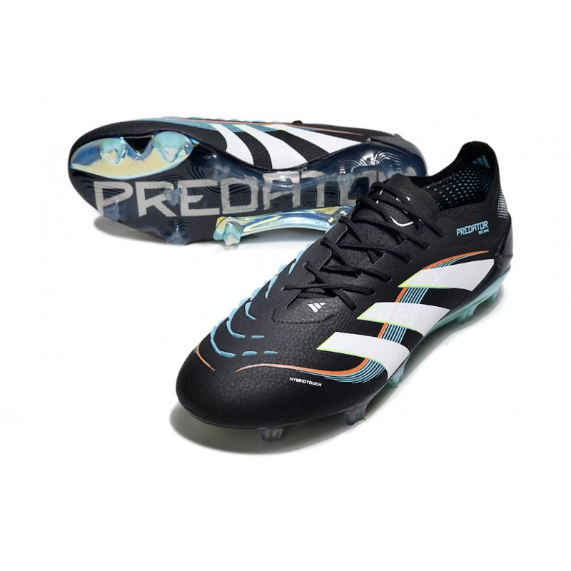 Chaussure de foot adidas Predator Elite FG Noir Blanc Bleu