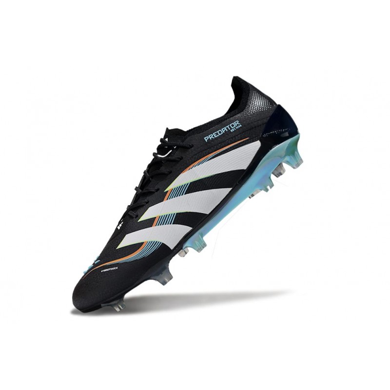 Chaussure de foot adidas Predator Elite FG Noir Blanc Bleu