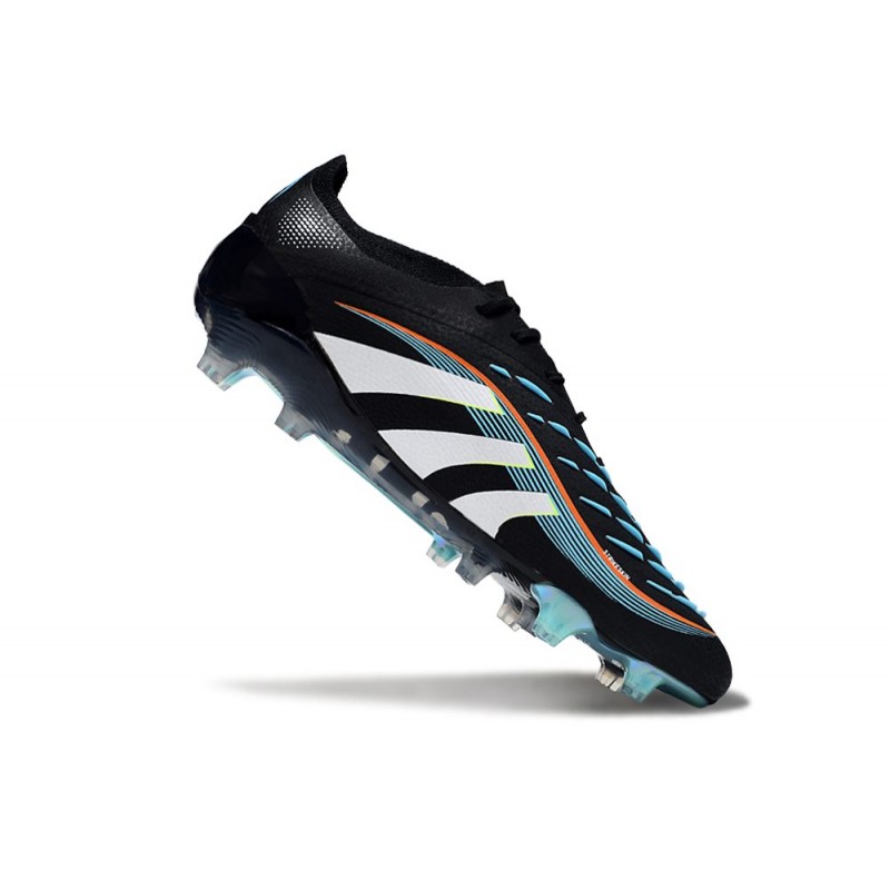 Chaussure de foot adidas Predator Elite FG Noir Blanc Bleu