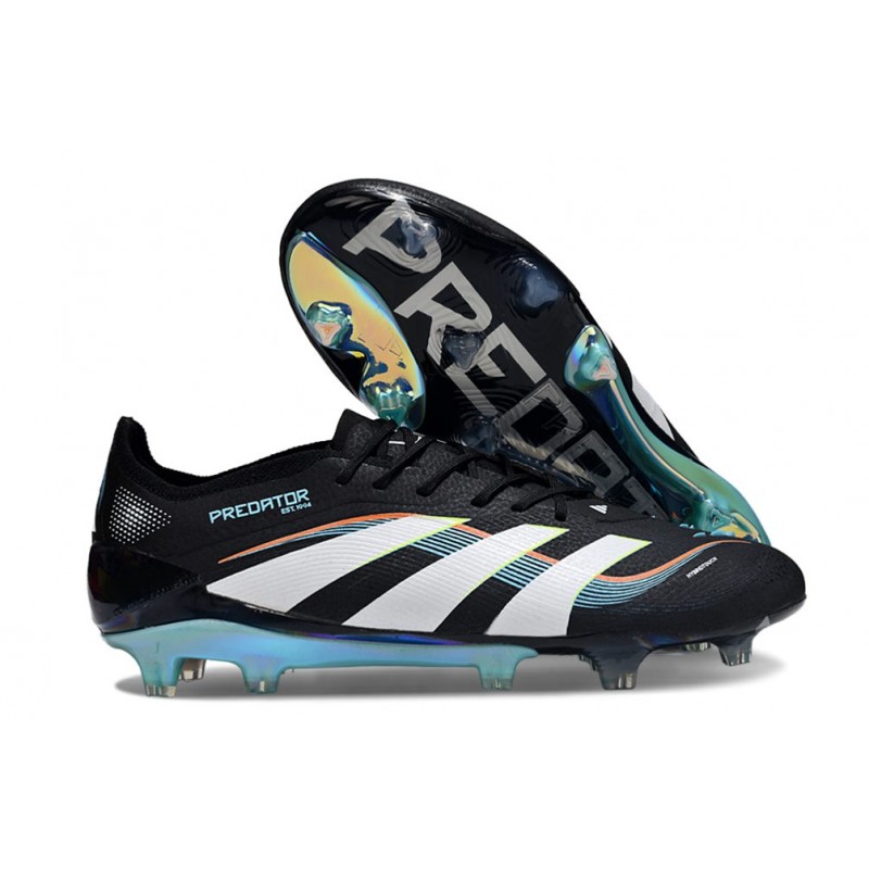 Chaussure de foot adidas Predator Elite FG Noir Blanc Bleu
