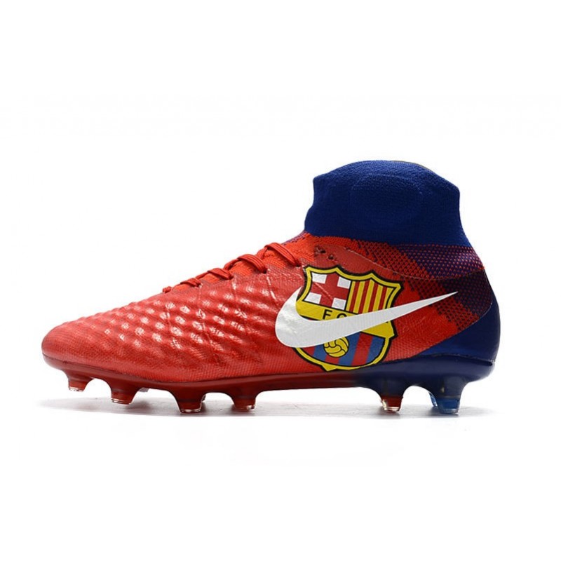 Nike Magista Obra 2 FG 2017 Crampon de Football Barcelona Rouge Bleu