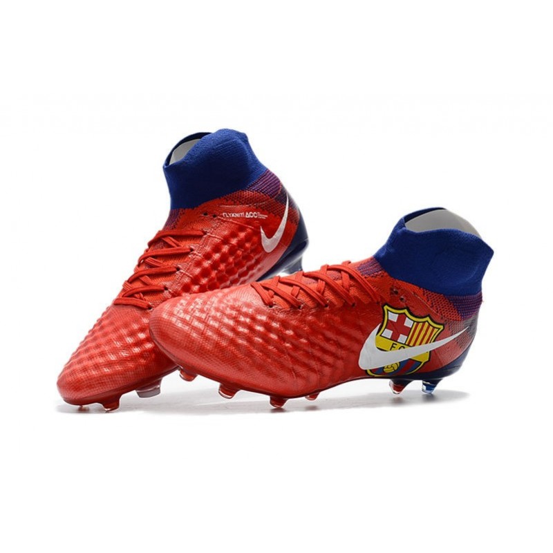 Nike Magista Obra 2 FG 2017 Crampon de Football Barcelona Rouge Bleu