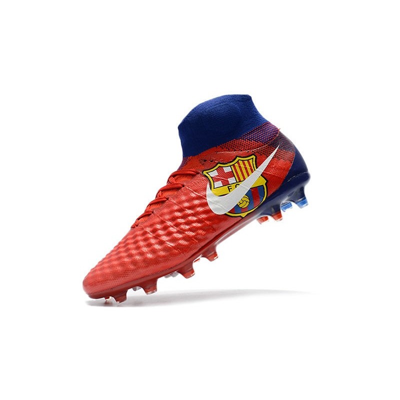 Nike Magista Obra 2 FG 2017 Crampon de Football Barcelona Rouge Bleu