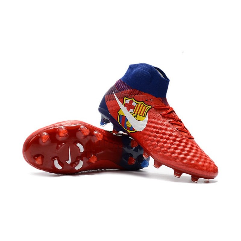 Nike Magista Obra 2 FG 2017 Crampon de Football Barcelona Rouge Bleu