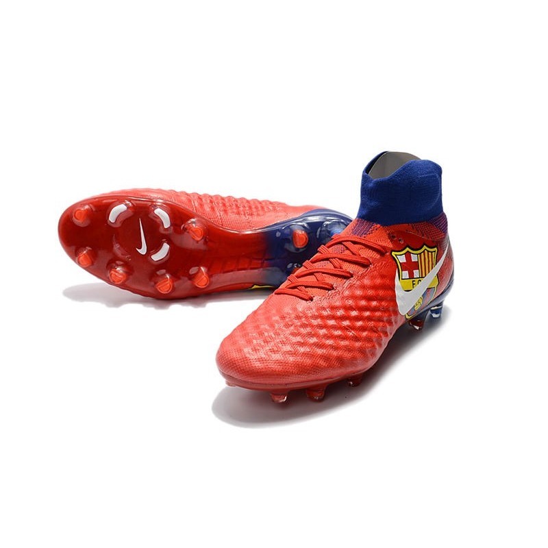 Nike Magista Obra 2 FG 2017 Crampon de Football Barcelona Rouge Bleu