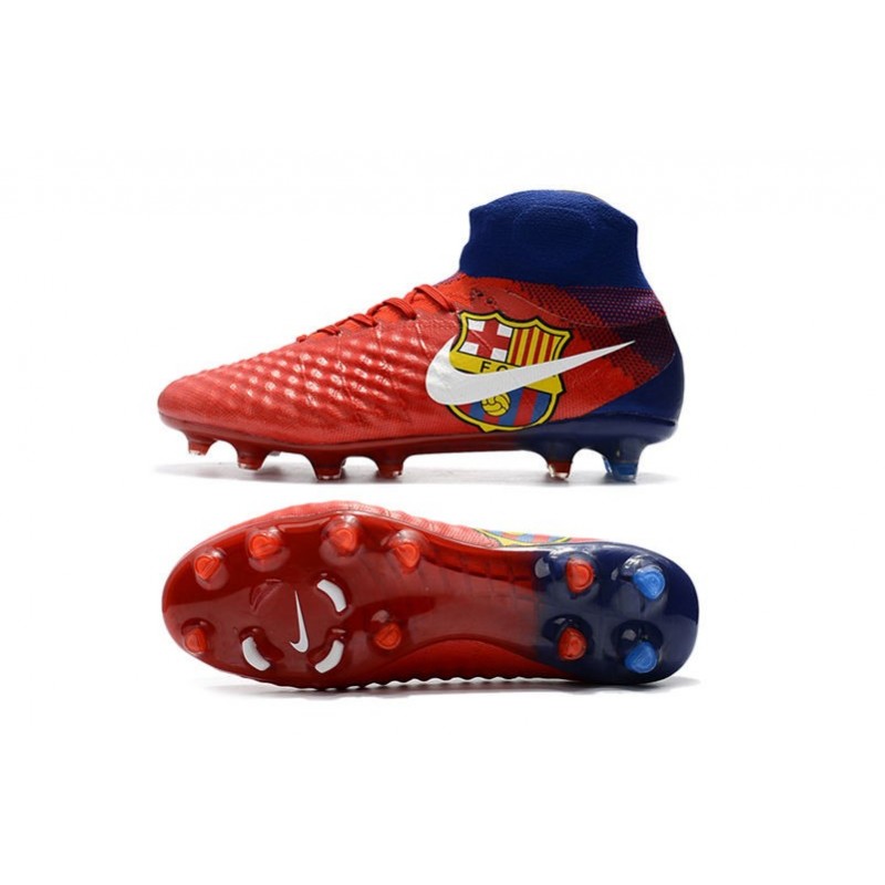 Nike Magista Obra 2 FG 2017 Crampon de Football Barcelona Rouge Bleu