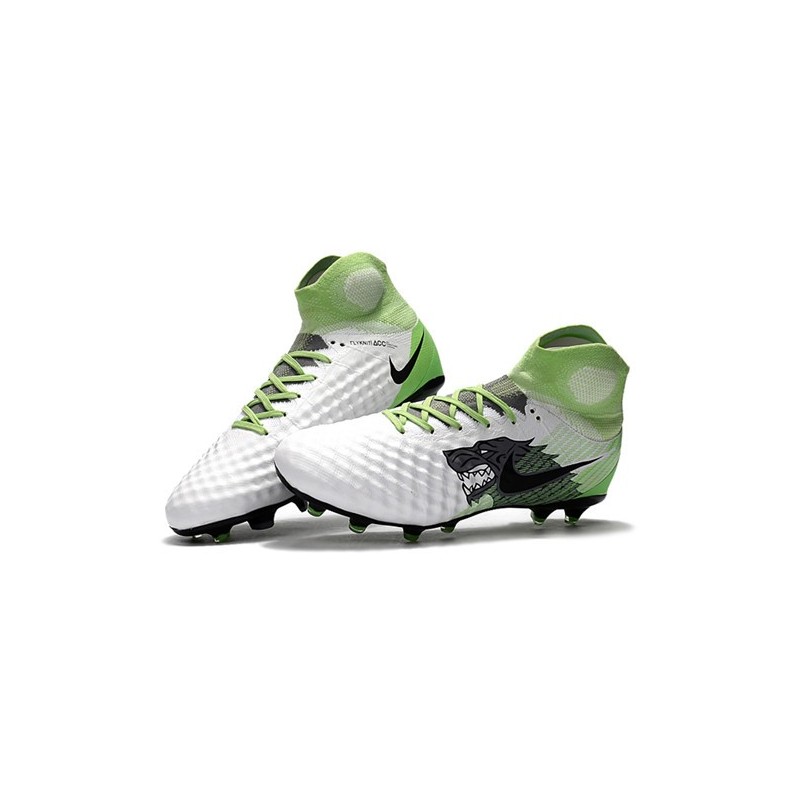 Nike Magista Obra 2 FG 2017 Crampon de Football Blanc Vert Noir