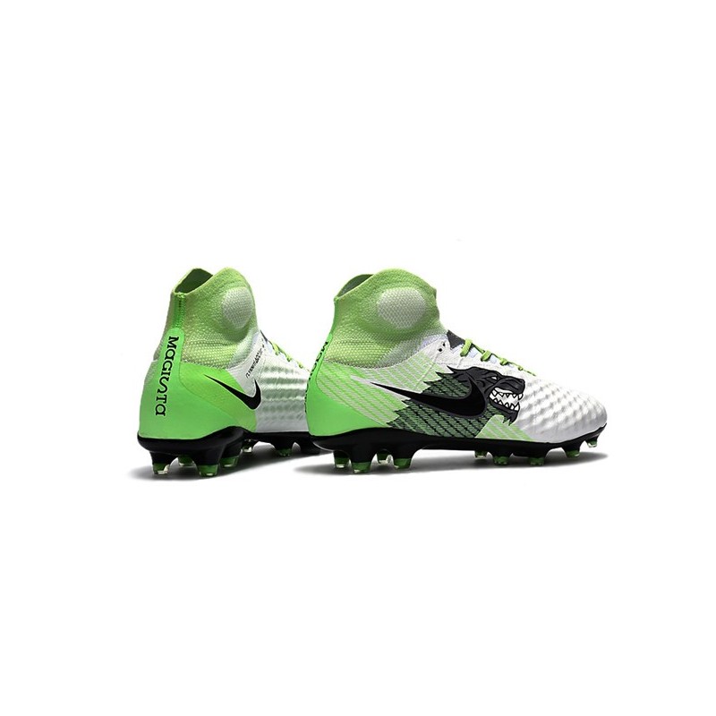 Nike Magista Obra 2 FG 2017 Crampon de Football Blanc Vert Noir