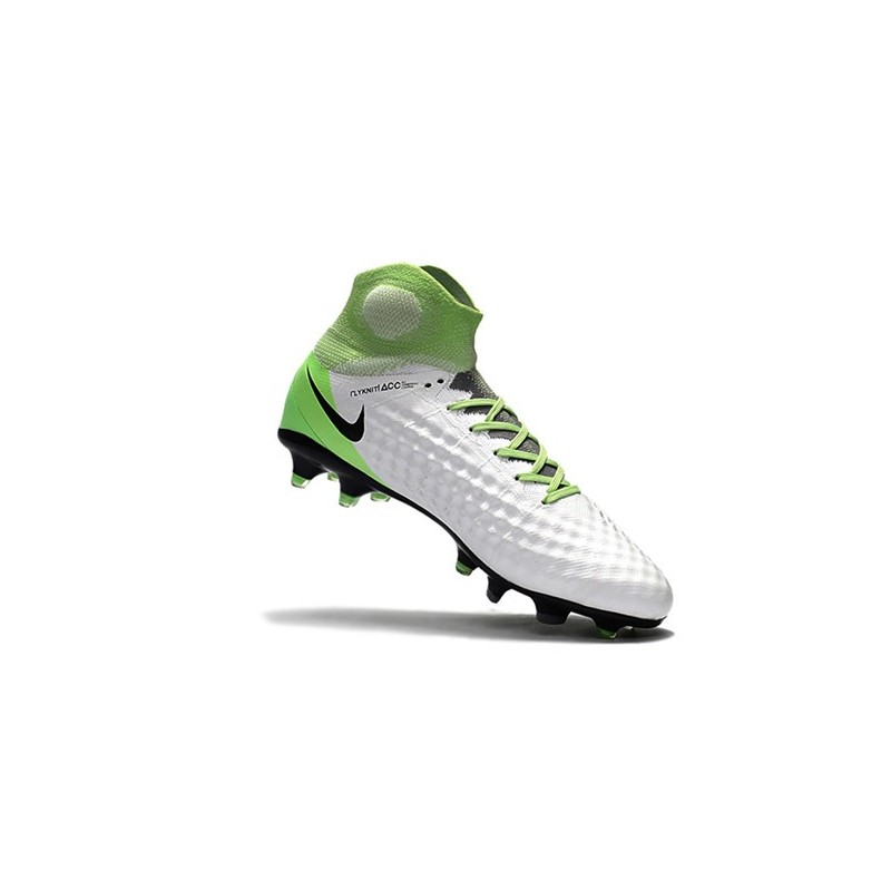 Nike Magista Obra 2 FG 2017 Crampon de Football Blanc Vert Noir