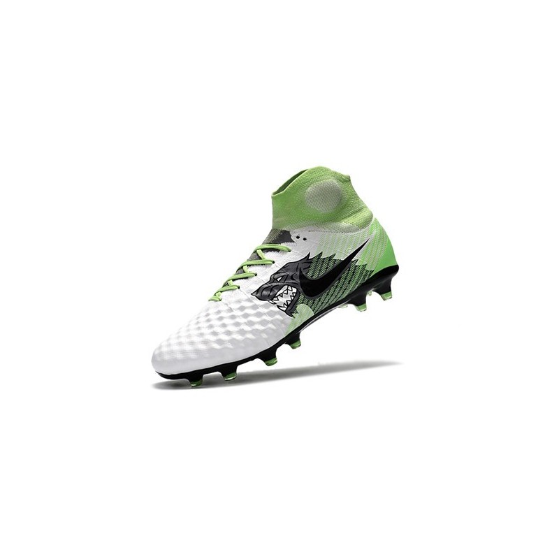 Nike Magista Obra 2 FG 2017 Crampon de Football Blanc Vert Noir