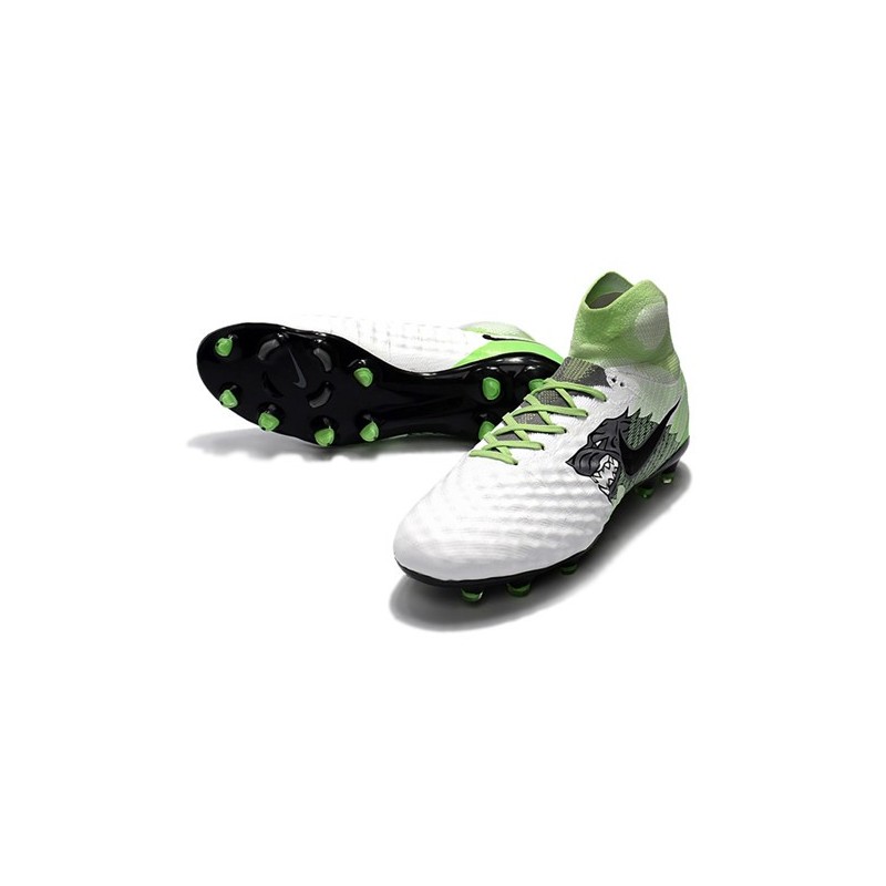 Nike Magista Obra 2 FG 2017 Crampon de Football Blanc Vert Noir
