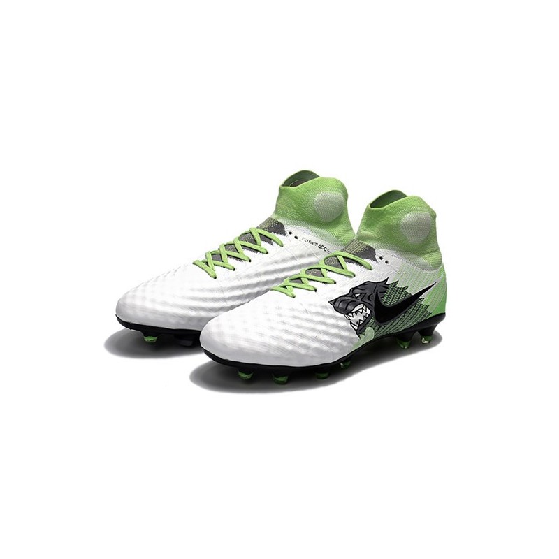 Nike Magista Obra 2 FG 2017 Crampon de Football Blanc Vert Noir