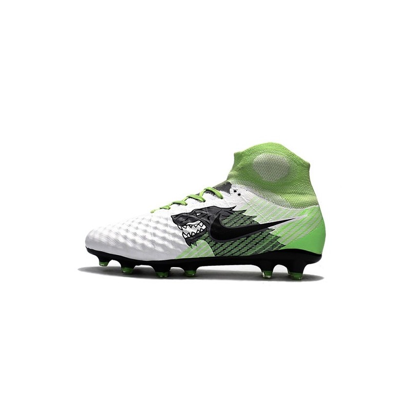 Nike Magista Obra 2 FG 2017 Crampon de Football Blanc Vert Noir