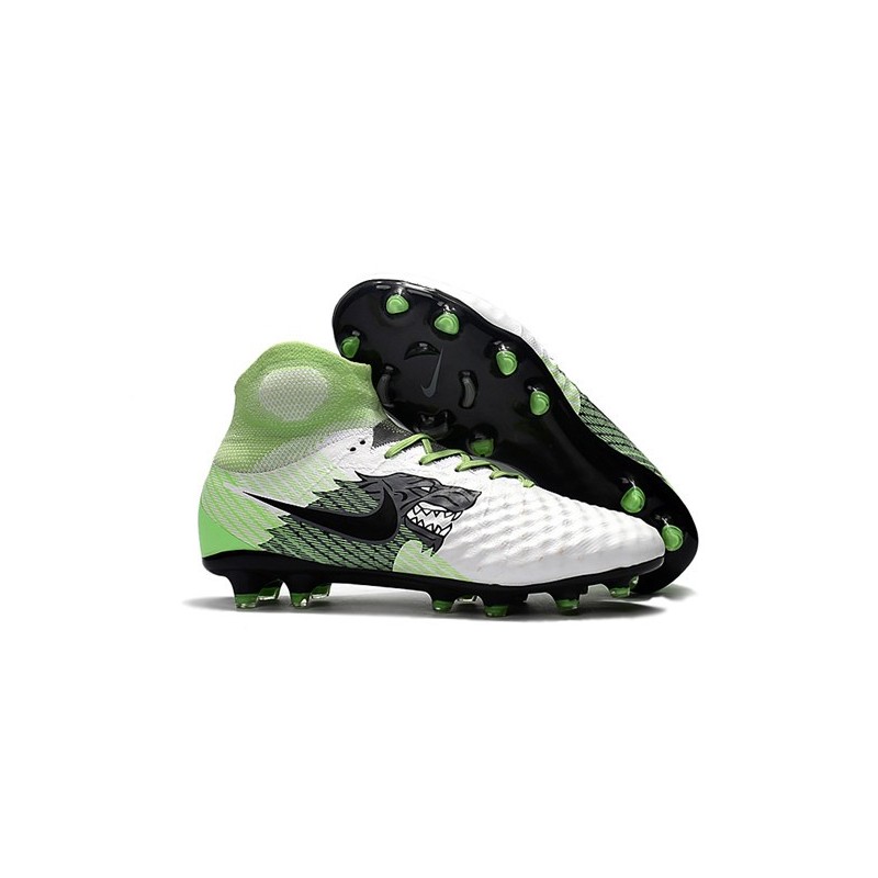 Nike Magista Obra 2 FG 2017 Crampon de Football Blanc Vert Noir