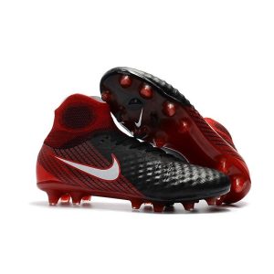 Nike Magista Obra 2 FG 2017 Crampon de Football Noir Blanc Hyper Crimson Clair Crimson