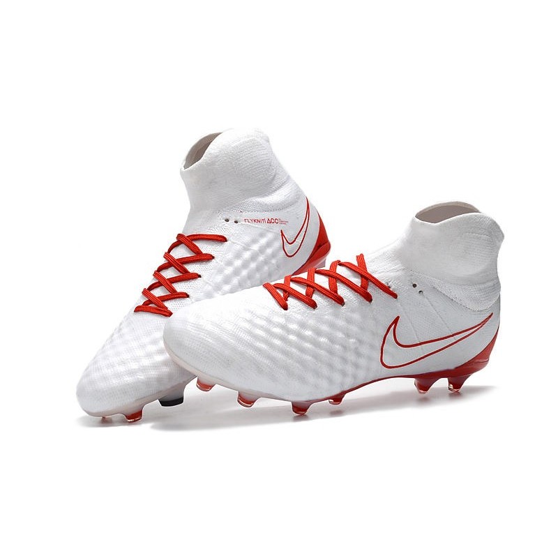 Nike Magista Obra 2 FG 2017 Crampon de Football Rouge Blanc
