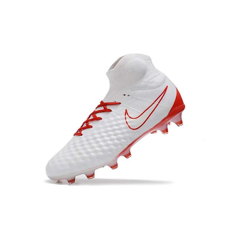 Nike Magista Obra 2 FG 2017 Crampon de Football Rouge Blanc